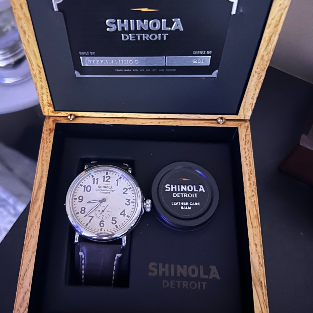 Stunning Shinola Men’s Watch complete set was purchased with a gift in mind.